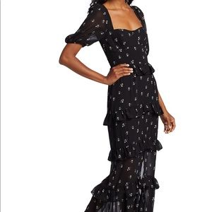 WAYF Floral Black Dress